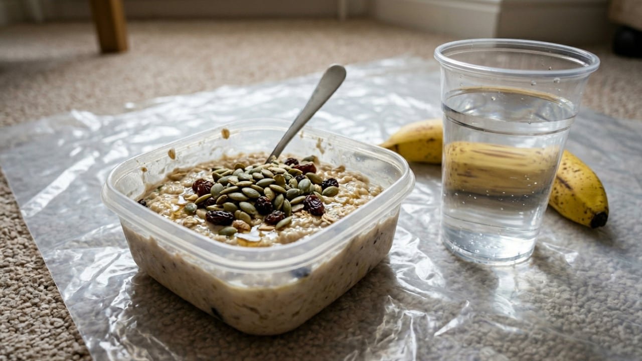 A ready-prepared porridge pot for sahoor.